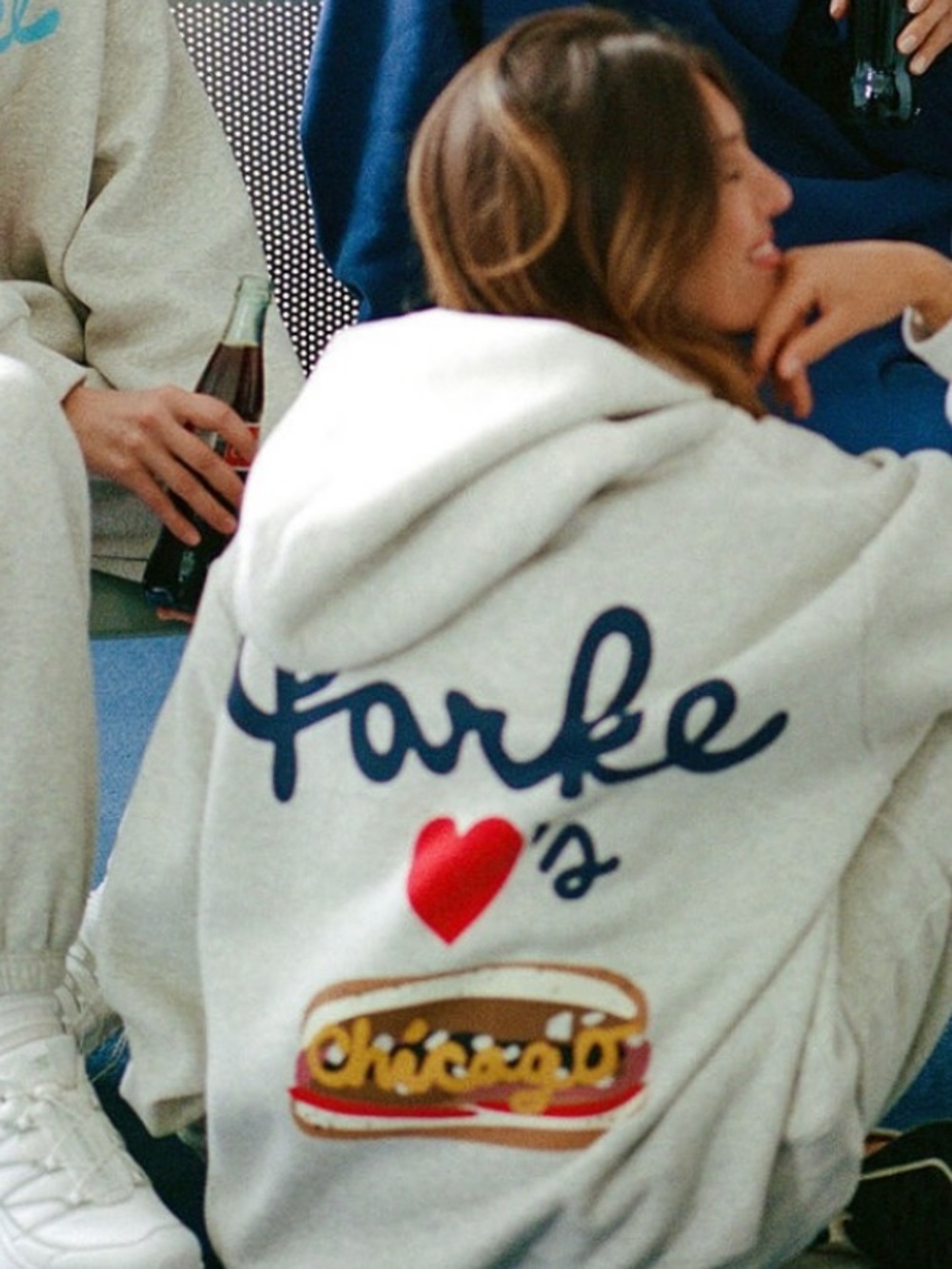 Parke Fleece Chicago Grey Hot Dog Hoodie - Size L/XL